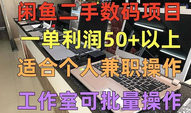 闲鱼二手数码项目，个人副业低保收入，工作室批量放大操作搞钱网创吧-网创项目资源站-副业项目-创业项目-搞钱项目搞钱网创吧