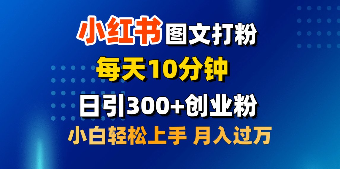 2月小红书图文打粉，每天10分钟，日引300+创业粉，小白轻松月入过万网创吧-网创项目资源站-副业项目-创业项目-搞钱项目搞钱网创吧