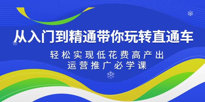 从入门到精通带你玩转直通车：轻松实现低花费高产出，35节运营推广必学课搞钱网创吧-网创项目资源站-副业项目-创业项目-搞钱项目搞钱网创吧