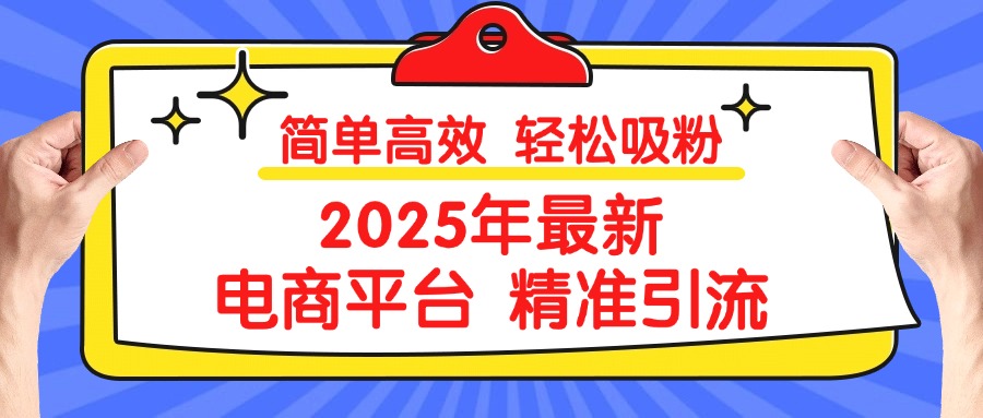 2025年最新电商平台精准引流 简单高效 轻松吸粉网创吧-网创项目资源站-副业项目-创业项目-搞钱项目搞钱网创吧