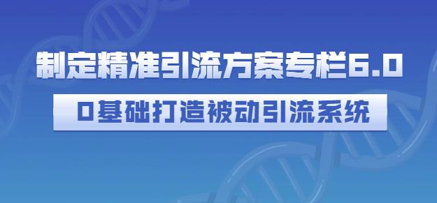 制定精准引流方案专栏6.0，0基础打造被动引流系统网创吧-网创项目资源站-副业项目-创业项目-搞钱项目搞钱网创吧