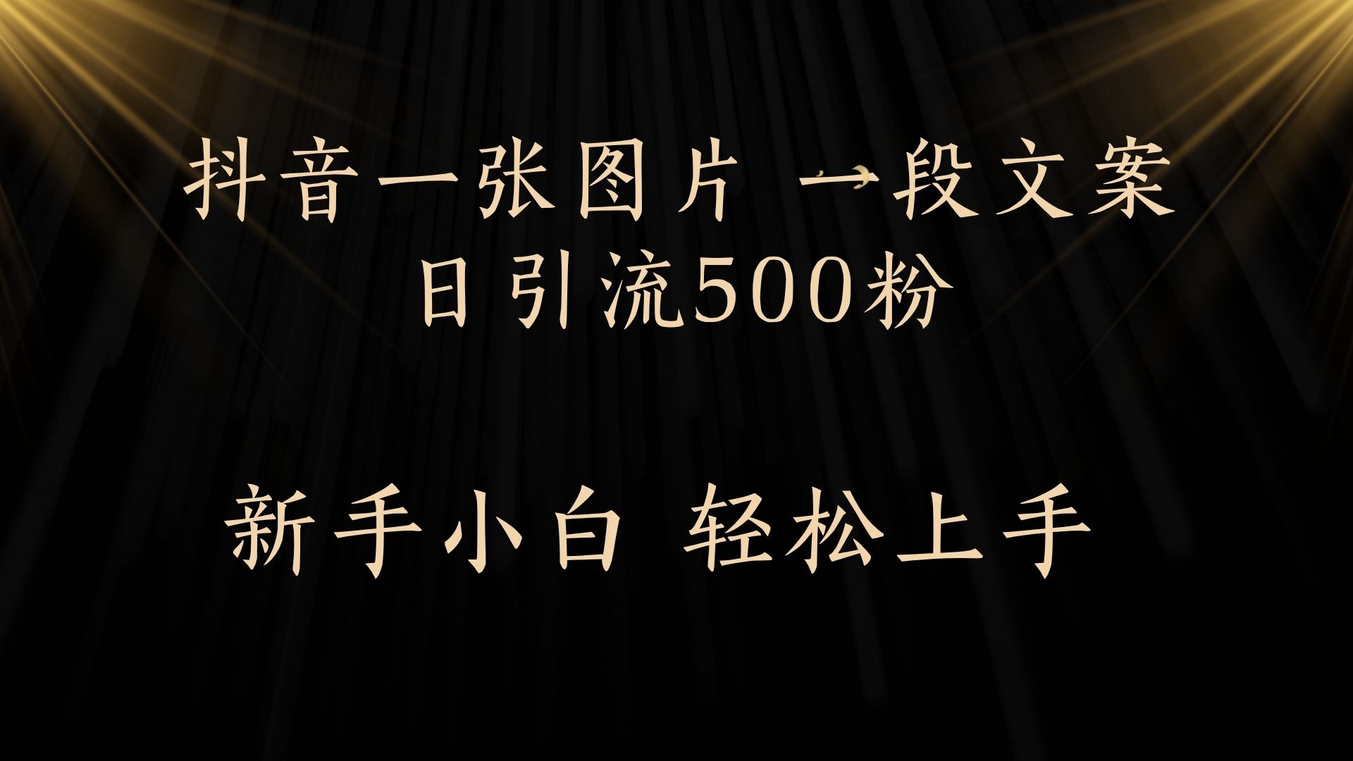 每天2分钟，抖音一张图片 一段文案日引流500粉网创吧-网创项目资源站-副业项目-创业项目-搞钱项目搞钱网创吧