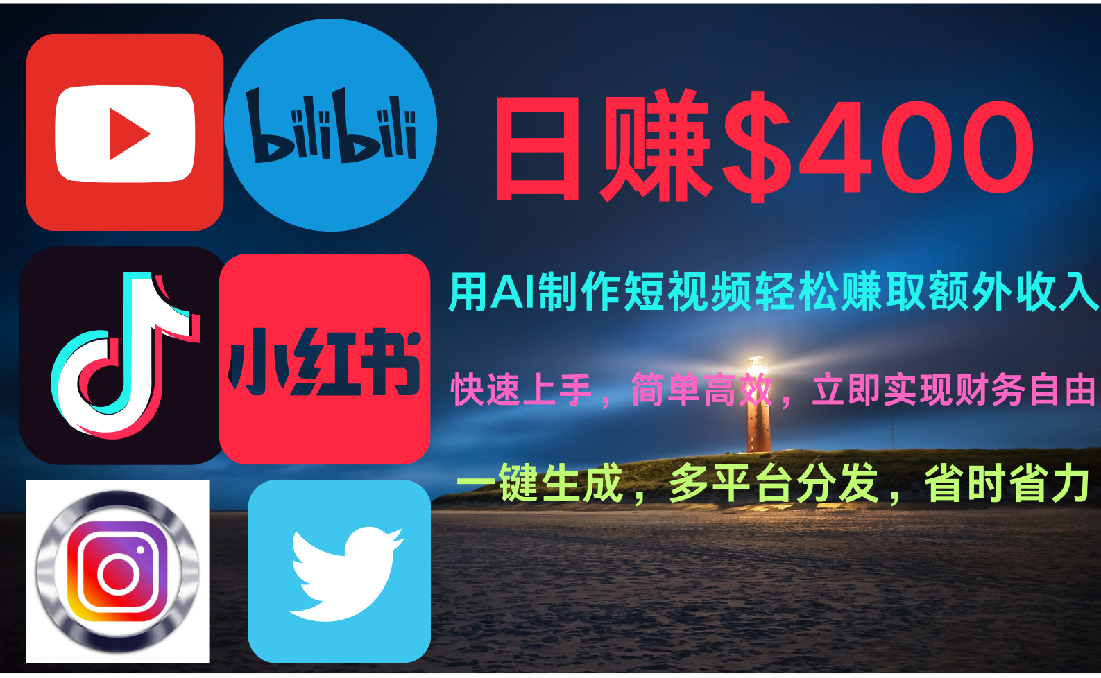 玩转全网视频平台，创造视频就能轻松赚取每天400美金搞钱网创吧-网创项目资源站-副业项目-创业项目-搞钱项目搞钱网创吧