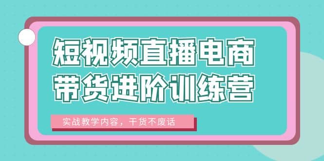 短视频直播电商带货进阶训练营：实战教学内容，干货不废话网创吧-网创项目资源站-副业项目-创业项目-搞钱项目搞钱网创吧