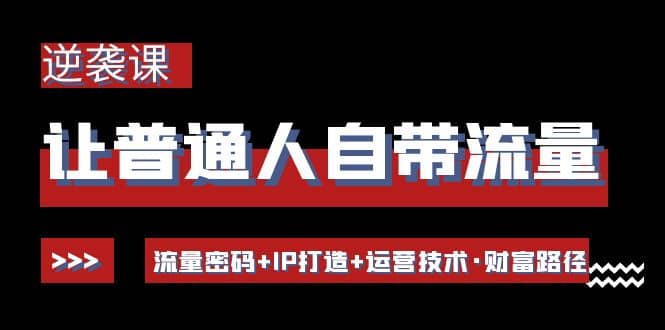 让普通人自带流量的逆袭课：流量密码+IP打造+运营技术·财富路径搞钱网创吧-网创项目资源站-副业项目-创业项目-搞钱项目搞钱网创吧