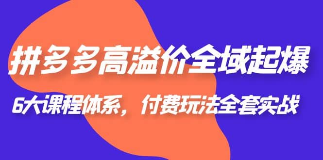 拼多多-高溢价 全域 起爆，6大课程体系，付费玩法全套实战搞钱网创吧-网创项目资源站-副业项目-创业项目-搞钱项目搞钱网创吧