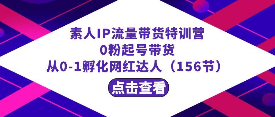繁星·计划素人IP流量带货特训营：0粉起号带货 从0-1孵化网红达人（156节）搞钱网创吧-网创项目资源站-副业项目-创业项目-搞钱项目搞钱网创吧