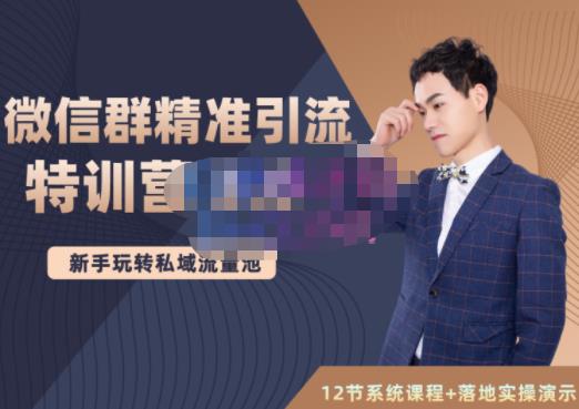 陆明明·微信群精准引流特训营3.0，借助微信群进行引流操作，打造私域流量池网创吧-网创项目资源站-副业项目-创业项目-搞钱项目搞钱网创吧