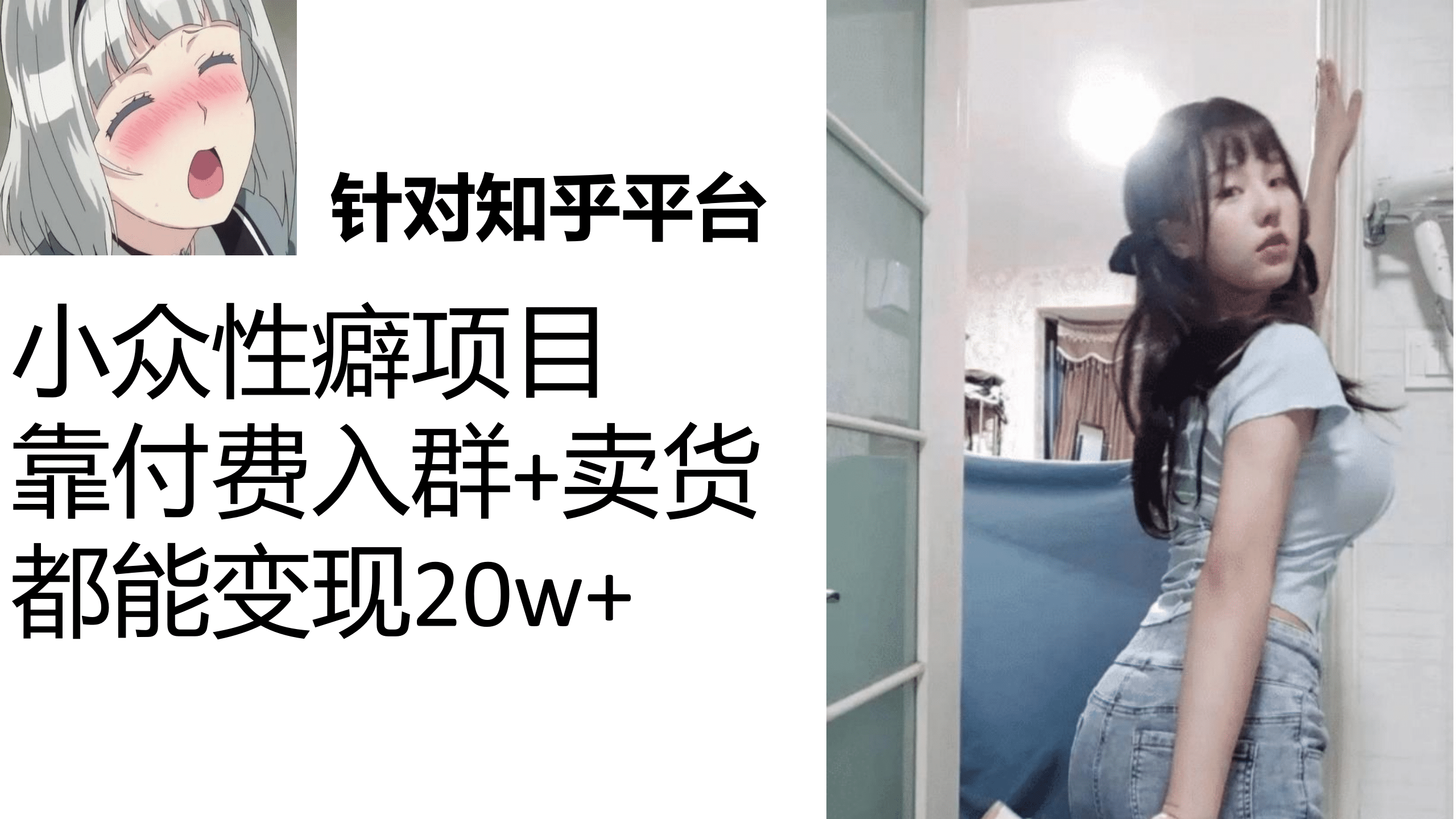 知乎小众性癖项目，Lsp的钱才是最好赚的，付费建群+卖货变现20w网创吧-网创项目资源站-副业项目-创业项目-搞钱项目搞钱网创吧