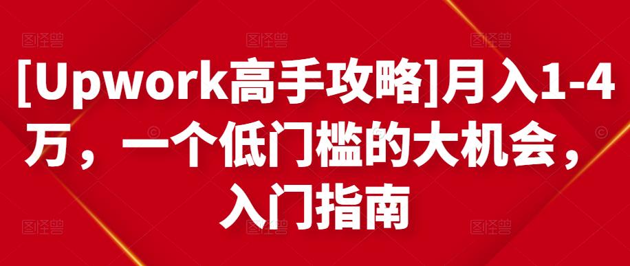 月入1-4万，一个低门槛的大机会，入门指南网创吧-网创项目资源站-副业项目-创业项目-搞钱项目搞钱网创吧