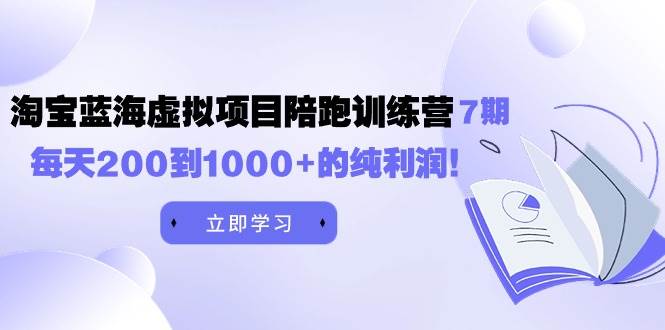 黄岛主《淘宝蓝海虚拟项目陪跑训练营7期》每天200到1000+的纯利润网创吧-网创项目资源站-副业项目-创业项目-搞钱项目搞钱网创吧