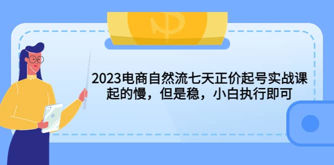 2023电商自然流七天正价起号实战课：起的慢，但是稳，小白执行即可搞钱网创吧-网创项目资源站-副业项目-创业项目-搞钱项目搞钱网创吧