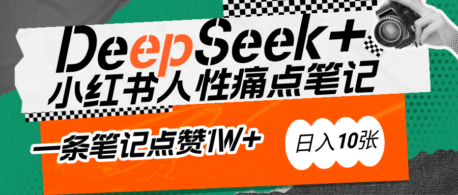 AI赋能小红书爆款秘籍：用DeepSeek轻松抓人性痛点，小白也能写出点赞破万的吸金笔记网创吧-网创项目资源站-副业项目-创业项目-搞钱项目搞钱网创吧