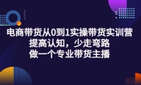 电商带货从0到1实操带货实训营:提高认知,少走弯路,做一个专业带货主播搞钱网创吧-网创项目资源站-副业项目-创业项目-搞钱项目搞钱网创吧