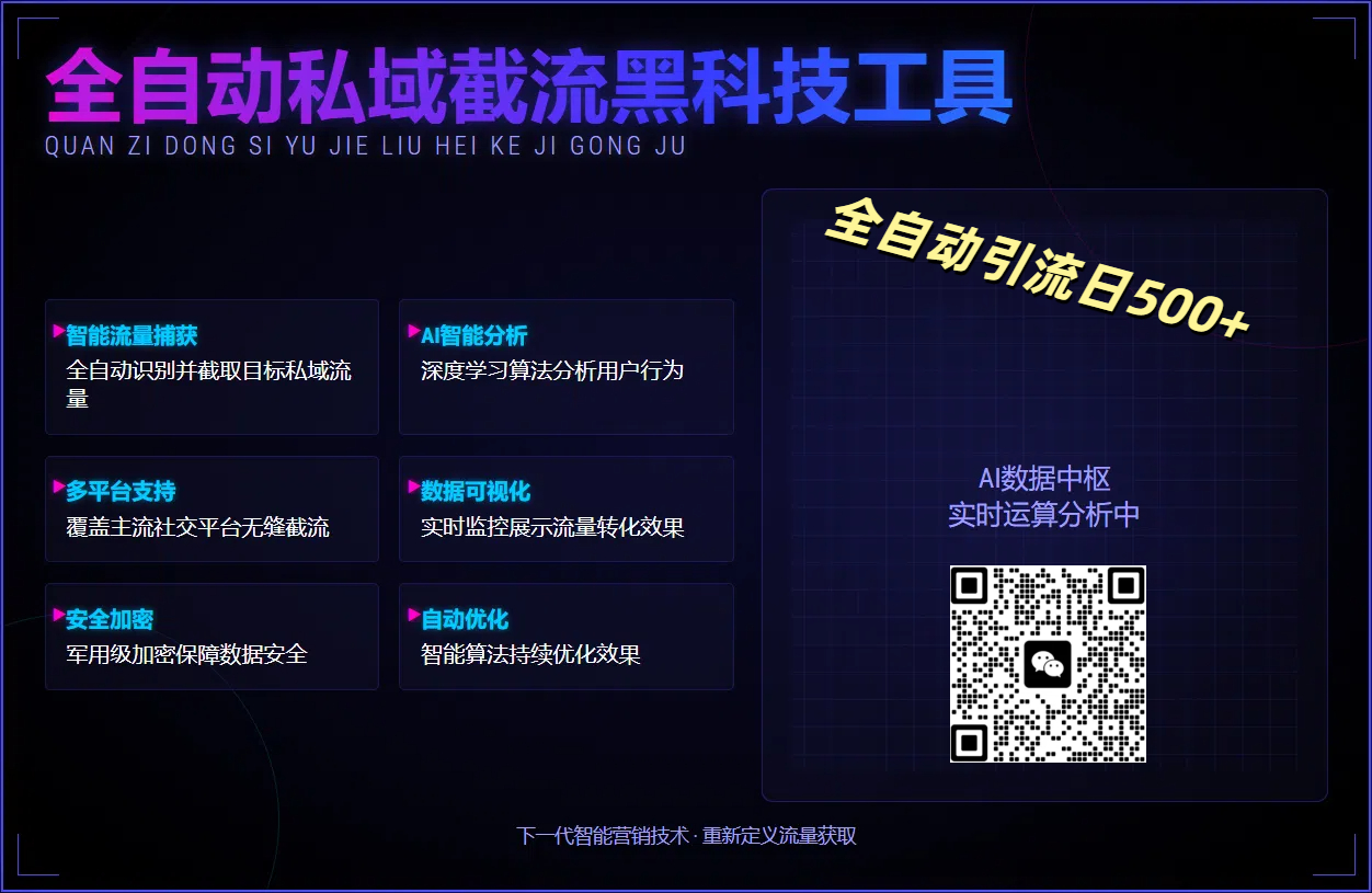 全自动私域截流黑科技工具——全自动引流日500+网创吧-网创项目资源站-副业项目-创业项目-搞钱项目搞钱网创吧