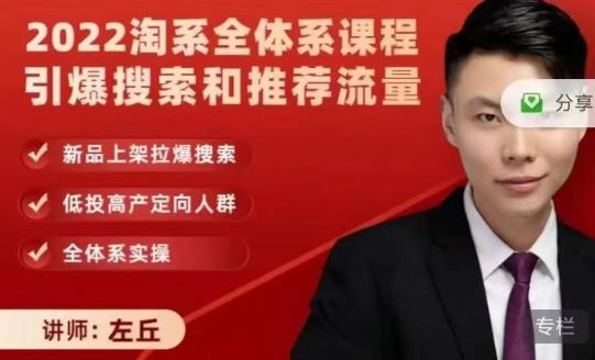 2022淘系全体系课程引爆搜索和推荐流量，新品上架拉爆搜索搞钱网创吧-网创项目资源站-副业项目-创业项目-搞钱项目搞钱网创吧