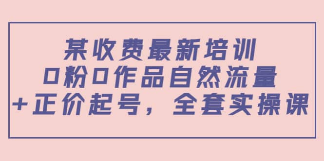 某收费最新培训：0粉0作品自然流量+正价起号，全套实操课网创吧-网创项目资源站-副业项目-创业项目-搞钱项目搞钱网创吧