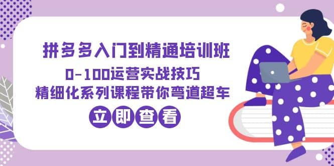 2023拼多多入门到精通培训班：0-100运营实战技巧 精细化系列课带你弯道超车网创吧-网创项目资源站-副业项目-创业项目-搞钱项目搞钱网创吧