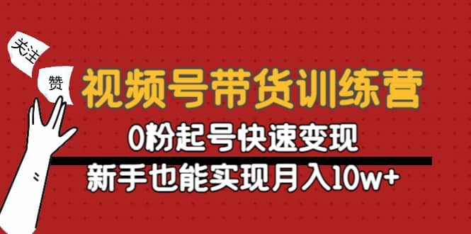 视频号带货训练营：0粉起号快速变现网创吧-网创项目资源站-副业项目-创业项目-搞钱项目搞钱网创吧