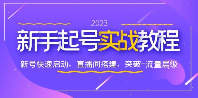 0-1新手起号实战教程：新号快速启动，直播间怎样搭建，突破-流量层级搞钱网创吧-网创项目资源站-副业项目-创业项目-搞钱项目搞钱网创吧