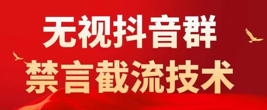 抖音粉丝群无视禁言截流技术，抖音黑科技，直接引流，0封号（教程+软件）网创吧-网创项目资源站-副业项目-创业项目-搞钱项目搞钱网创吧