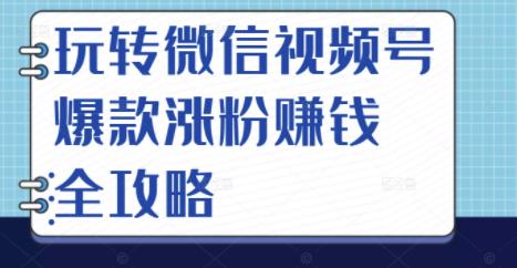 玩转微信视频号爆款涨粉赚钱全攻略，让你快速抓住流量风口，收获红利财富搞钱网创吧-网创项目资源站-副业项目-创业项目-搞钱项目搞钱网创吧