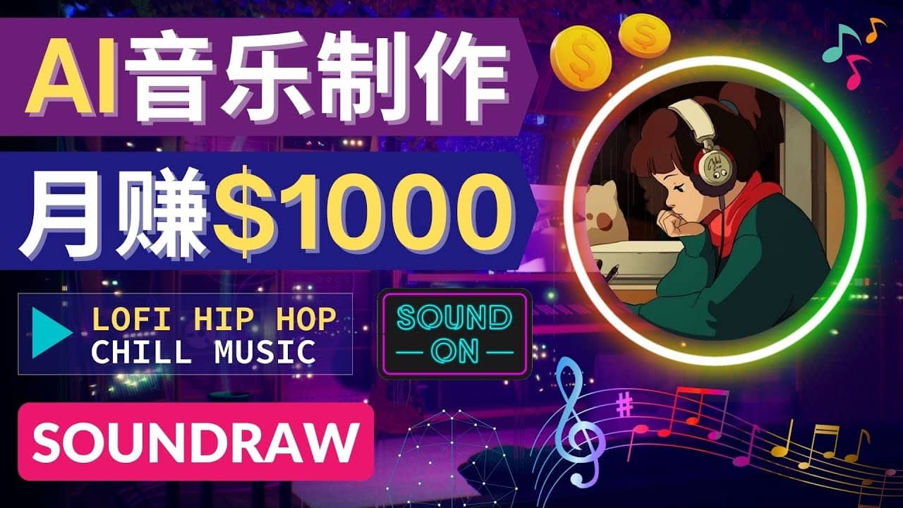 无需任何音乐基础： 使用AI软件制作Lofi Hip Hop Chill Music 月赚1000美元搞钱网创吧-网创项目资源站-副业项目-创业项目-搞钱项目搞钱网创吧