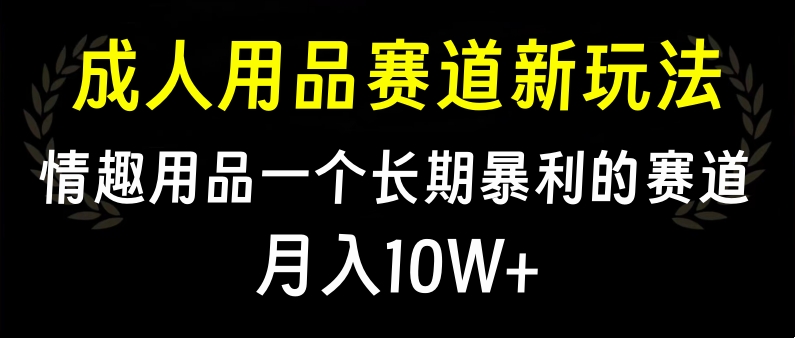 大人用品赛道新玩法，情趣用品一个长期暴利的赛道，月入10W+搞钱网创吧-网创项目资源站-副业项目-创业项目-搞钱项目搞钱网创吧