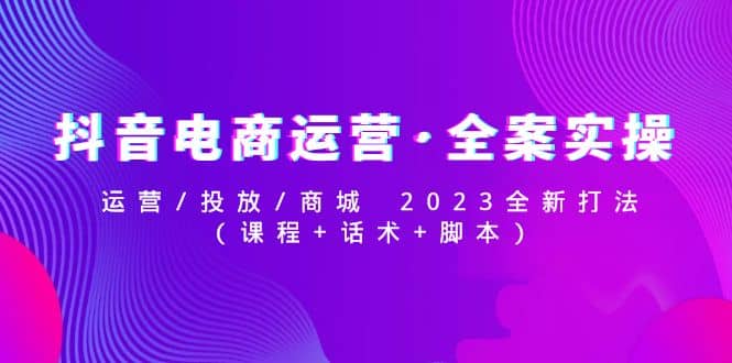 抖音电商运营·全案实操：运营/投放/商城 2023全新打法网创吧-网创项目资源站-副业项目-创业项目-搞钱项目搞钱网创吧