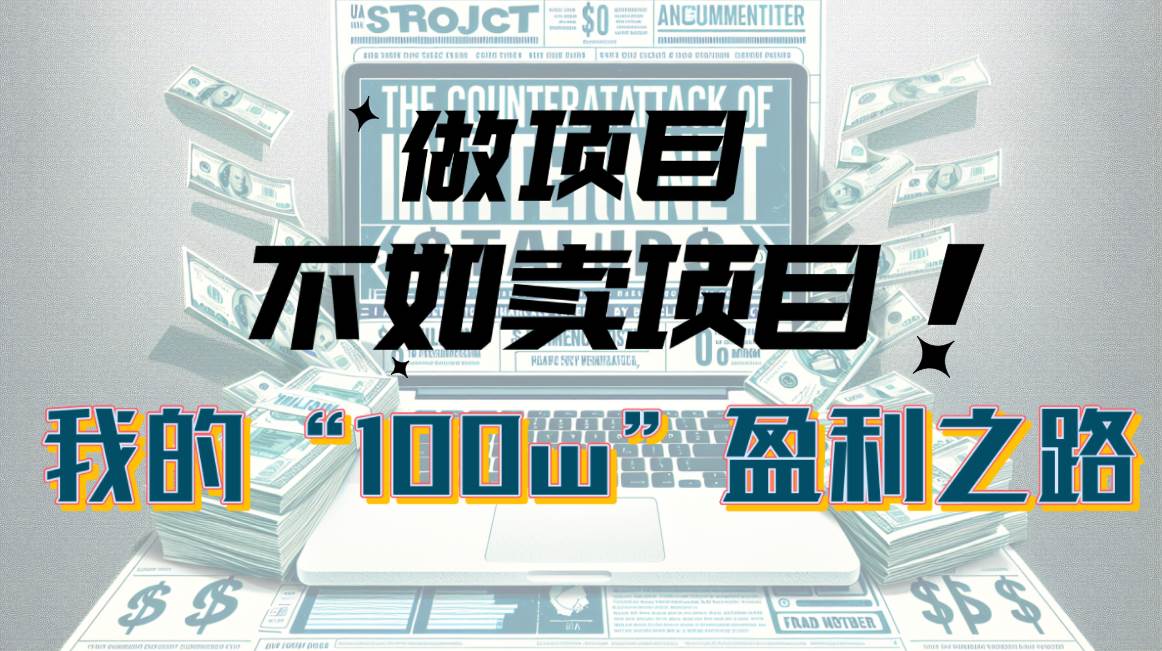 为什么做项目不如卖项目？我的100W+盈利之路网创吧-网创项目资源站-副业项目-创业项目-搞钱项目搞钱网创吧