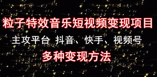 《粒子特效音乐短视频变现项目》主攻平台 抖音、快手、视频号 多种变现方法网创吧-网创项目资源站-副业项目-创业项目-搞钱项目搞钱网创吧