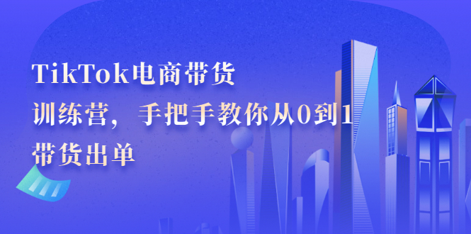 TikTok电商带货训练营，手把手教你从0到1带货出单网创吧-网创项目资源站-副业项目-创业项目-搞钱项目搞钱网创吧