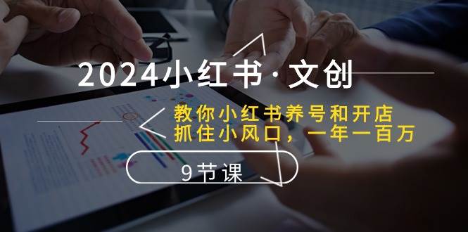 2024小红书·文创：教你小红书养号和开店、抓住小风口 一年一百万 (9节课)网创吧-网创项目资源站-副业项目-创业项目-搞钱项目搞钱网创吧