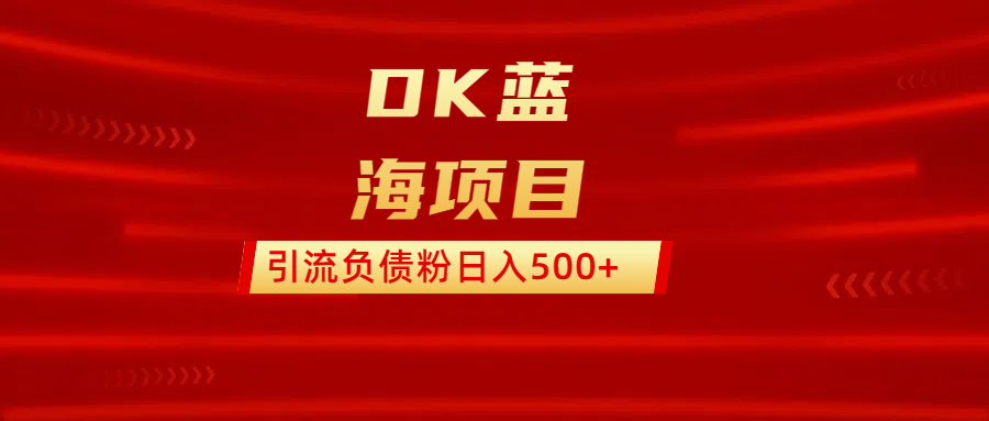DK蓝海项目  通过，抖音，快手，小红书，引流负债粉日入500+网创吧-网创项目资源站-副业项目-创业项目-搞钱项目搞钱网创吧