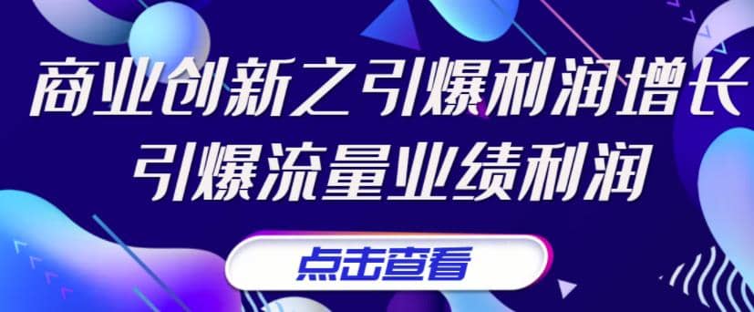 《商业创新之引爆利润增长》引爆流量业绩利润搞钱网创吧-网创项目资源站-副业项目-创业项目-搞钱项目搞钱网创吧