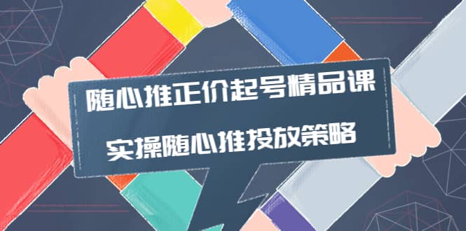 随心推正价起号精品课，实操随心推投放策略（5节课-价值298）网创吧-网创项目资源站-副业项目-创业项目-搞钱项目搞钱网创吧