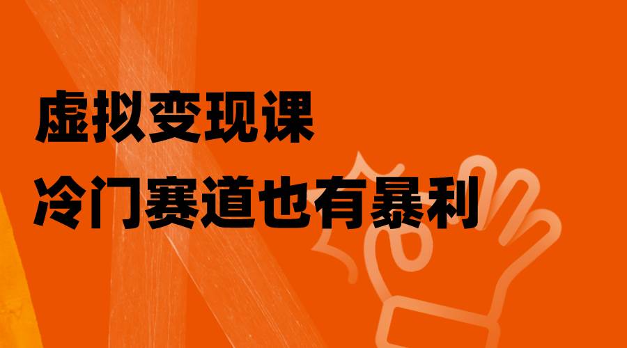 虚拟变现课，冷门赛道也有暴利，手把手教你玩转冷门私域搞钱网创吧-网创项目资源站-副业项目-创业项目-搞钱项目搞钱网创吧