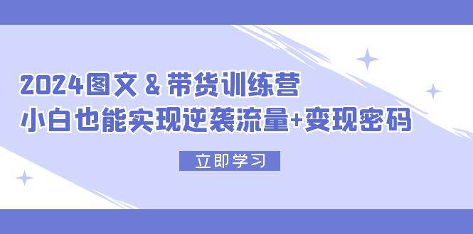 2024 图文+带货训练营，小白也能实现逆袭流量+变现密码搞钱网创吧-网创项目资源站-副业项目-创业项目-搞钱项目搞钱网创吧
