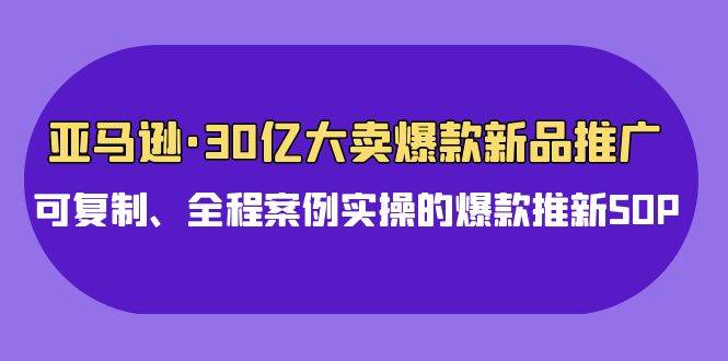 亚马逊30亿·大卖爆款新品推广，可复制、全程案例实操的爆款推新SOP搞钱网创吧-网创项目资源站-副业项目-创业项目-搞钱项目搞钱网创吧