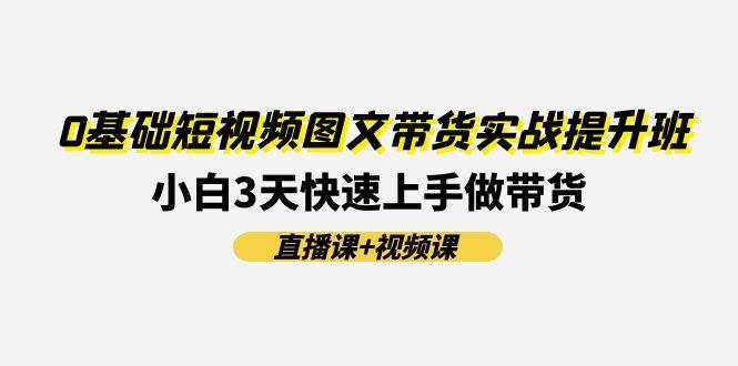 0基础短视频图文带货实战提升班(直播课+视频课)：小白3天快速上手做带货搞钱网创吧-网创项目资源站-副业项目-创业项目-搞钱项目搞钱网创吧