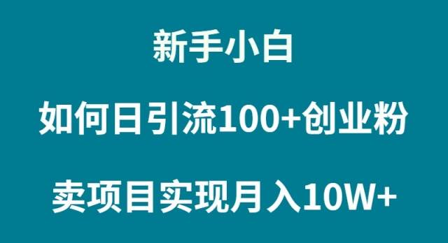 新手小白如何通过卖项目实现月入10W+网创吧-网创项目资源站-副业项目-创业项目-搞钱项目搞钱网创吧