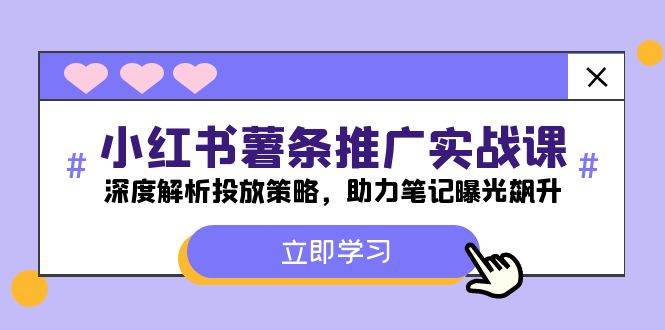 小红书-薯 条 推 广 实战课：深度解析投放策略，助力笔记曝光飙升网创吧-网创项目资源站-副业项目-创业项目-搞钱项目搞钱网创吧