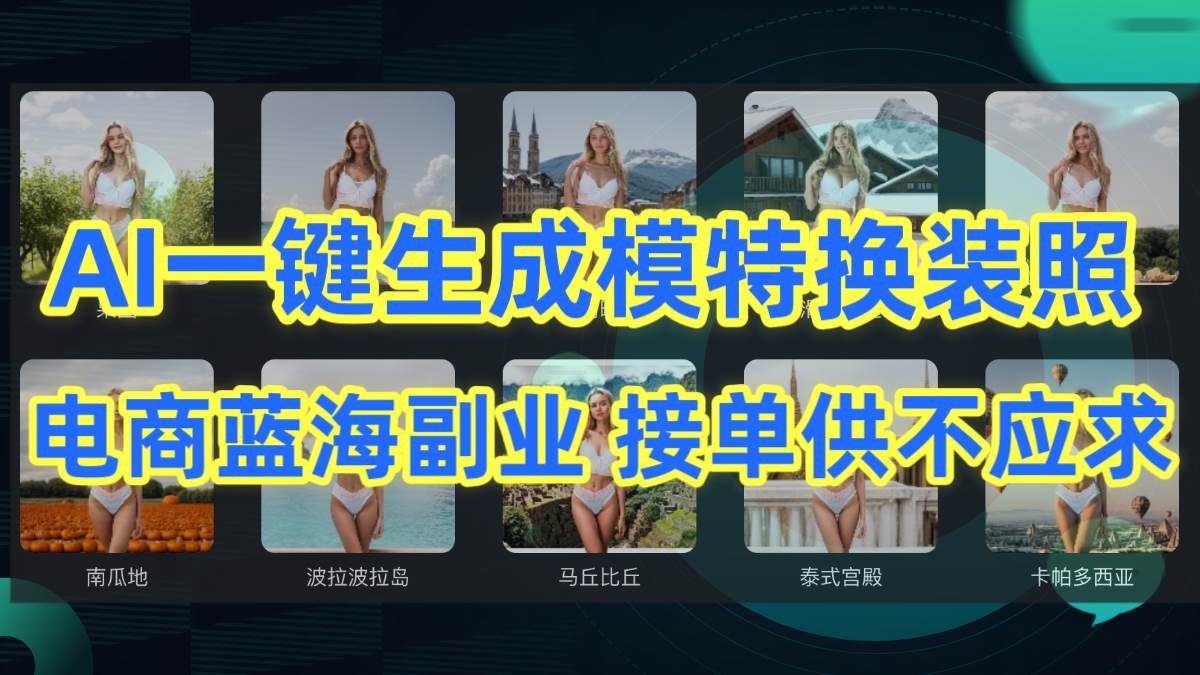AI制作一键生成模特换装照，电商蓝海副业供不应求网创吧-网创项目资源站-副业项目-创业项目-搞钱项目搞钱网创吧