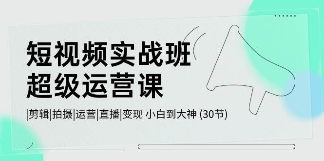 短视频实战班-超级运营课，|剪辑|拍摄|运营|直播|变现 小白到大神 (30节)网创吧-网创项目资源站-副业项目-创业项目-搞钱项目搞钱网创吧