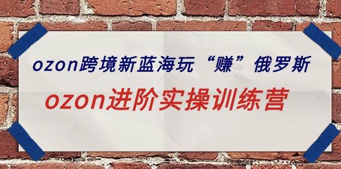 ozon跨境新蓝海玩“赚”俄罗斯，ozon进阶实操训练营搞钱网创吧-网创项目资源站-副业项目-创业项目-搞钱项目搞钱网创吧