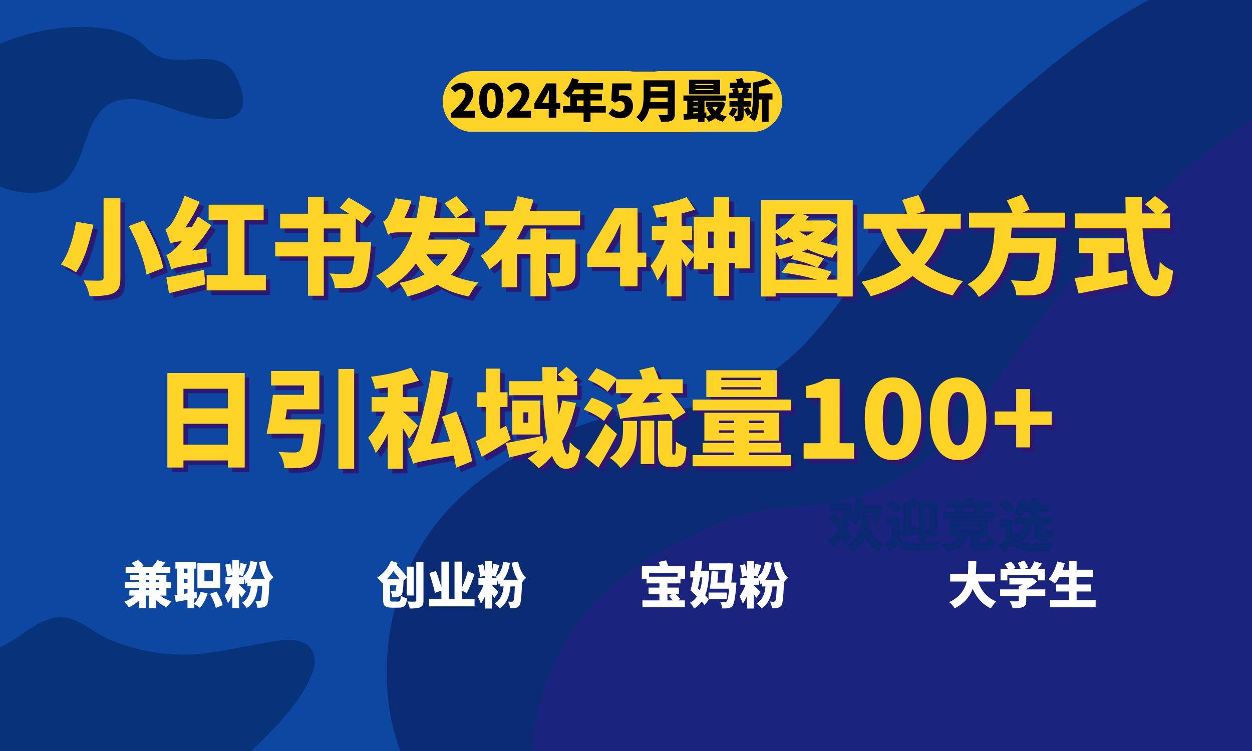 最新小红书发布这四种图文，日引私域流量100+不成问题，网创吧-网创项目资源站-副业项目-创业项目-搞钱项目搞钱网创吧