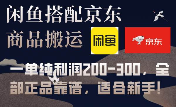 闲鱼搭配京东备份库搬运，一单纯利润200-300，全部正品靠谱，适合新手！网创吧-网创项目资源站-副业项目-创业项目-搞钱项目搞钱网创吧