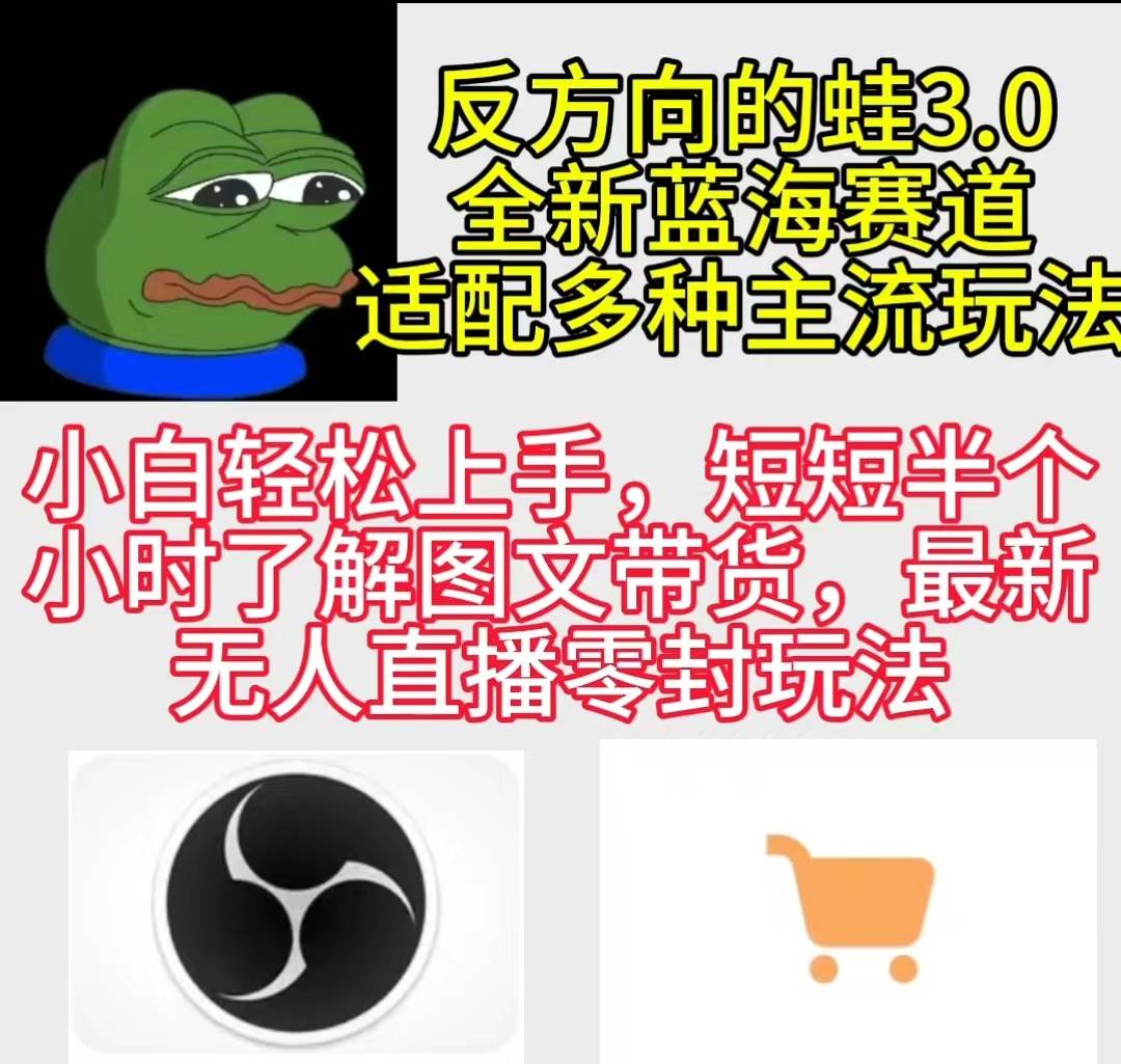 反方向的蛙3.0，图文最新玩法，变现多元化，新蓝海项目，小白轻松上手网创吧-网创项目资源站-副业项目-创业项目-搞钱项目搞钱网创吧