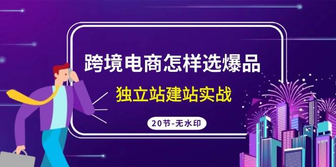 跨境电商怎样选爆品，独立站建站实战（20节高清无水印课）搞钱网创吧-网创项目资源站-副业项目-创业项目-搞钱项目搞钱网创吧