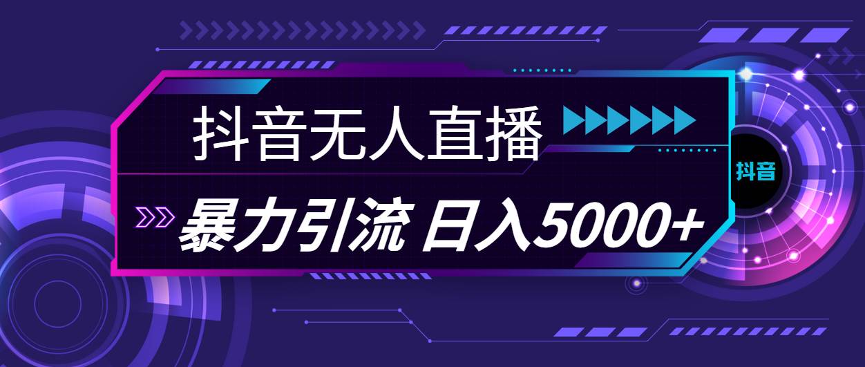 抖音无人直播，暴利引流，日入5000+网创吧-网创项目资源站-副业项目-创业项目-搞钱项目搞钱网创吧